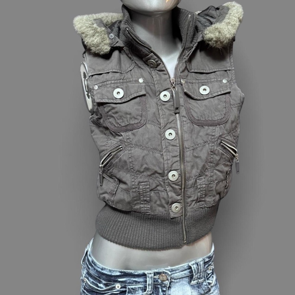 Seductions Vintage Y2K Faux-Fur Trim Vest